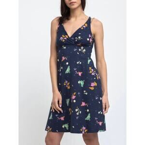 Patagonia Amber Dawn Dress XS Navy Moth Print Organic Cotton